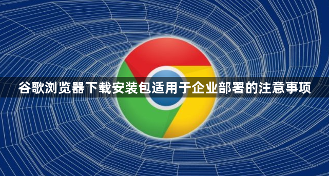 谷歌浏览器下载安装包适用于企业部署的注意事项1
