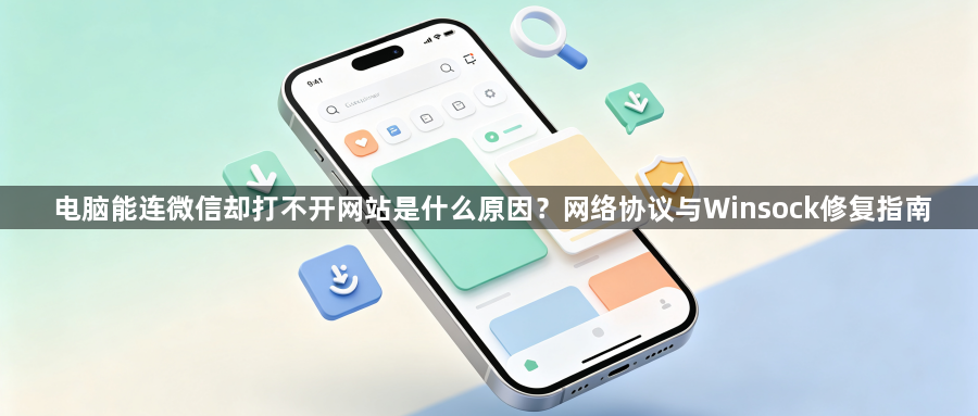 电脑能连微信却打不开网站是什么原因？网络协议与Winsock修复指南1
