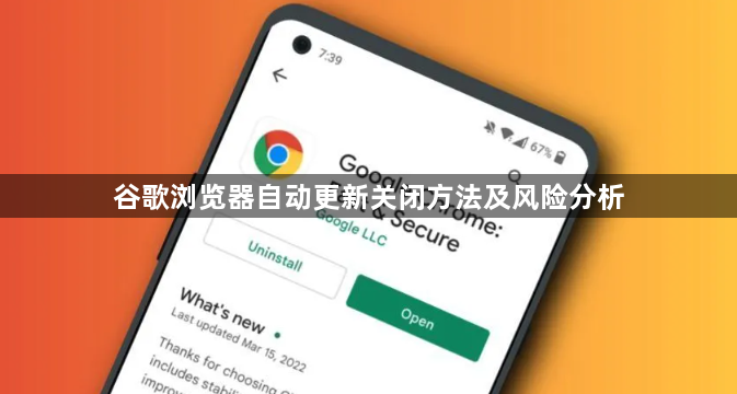 谷歌浏览器自动更新关闭方法及风险分析1