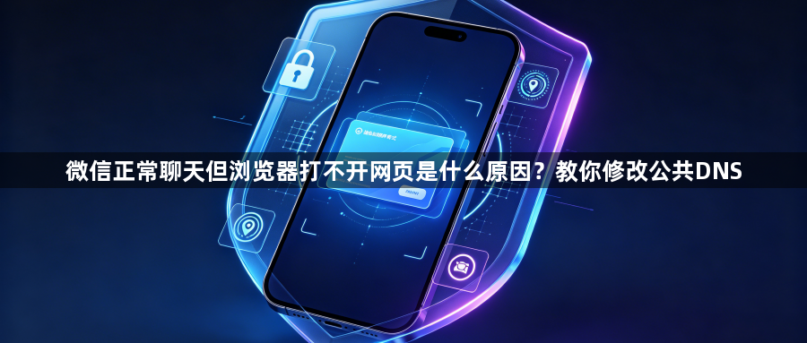 微信正常聊天但浏览器打不开网页是什么原因？教你修改公共DNS1