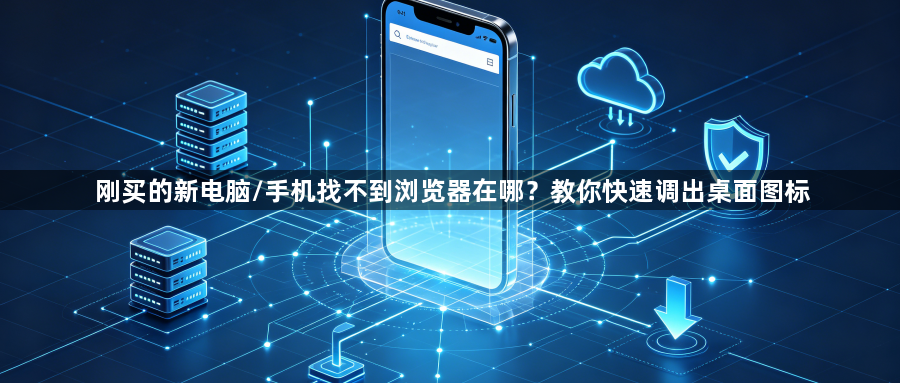 刚买的新电脑/手机找不到浏览器在哪?教你快速调出桌面图标1