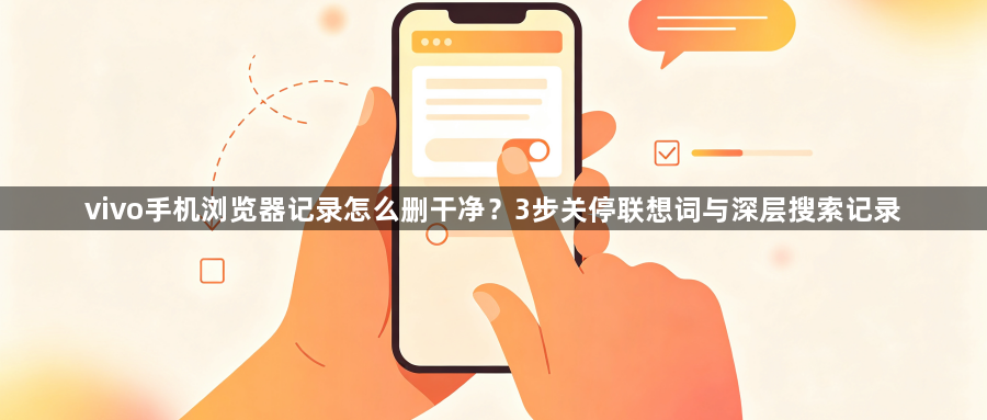 vivo手机浏览器记录怎么删干净？3步关停联想词与深层搜索记录1