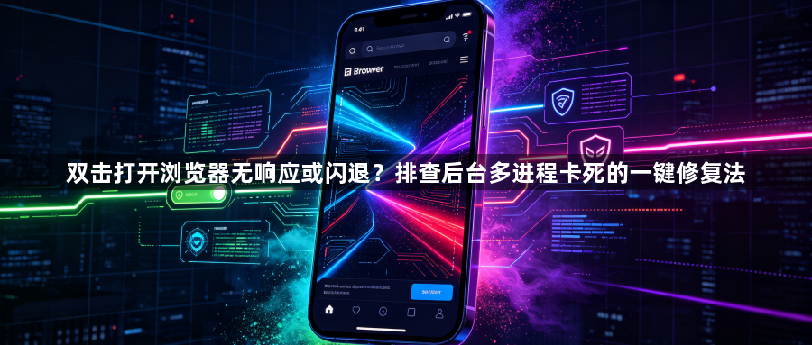 双击打开浏览器无响应或闪退？排查后台多进程卡死的一键修复法1